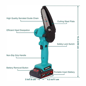 BINLI 21V pil gücü 12-Inch lityum akülü Mini zincir testere ahşap DIY projeleri için - Product Image 2