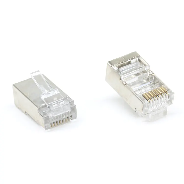 SCONDAR korumalı Rj45 erkek konnektör Cat5 Cat5e Cat6 Cat6a konektörü ağ Ethernet kedi 6 modüler Snap RJ 45 fiş 8P8C RJ-45