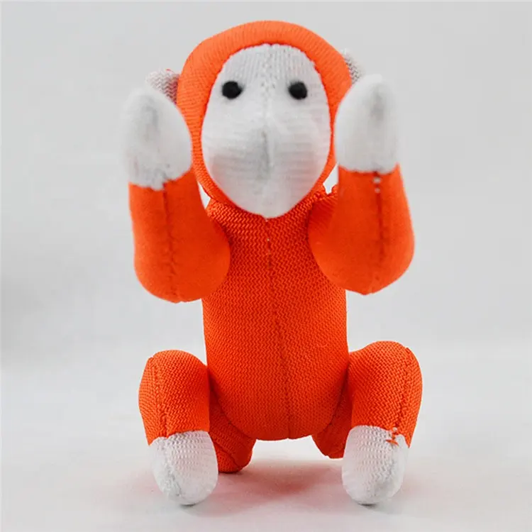 Juguetes de peluche de poliéster Nylex, animal sentado de alta calidad, mono naranja y verde, fabricante personalizado