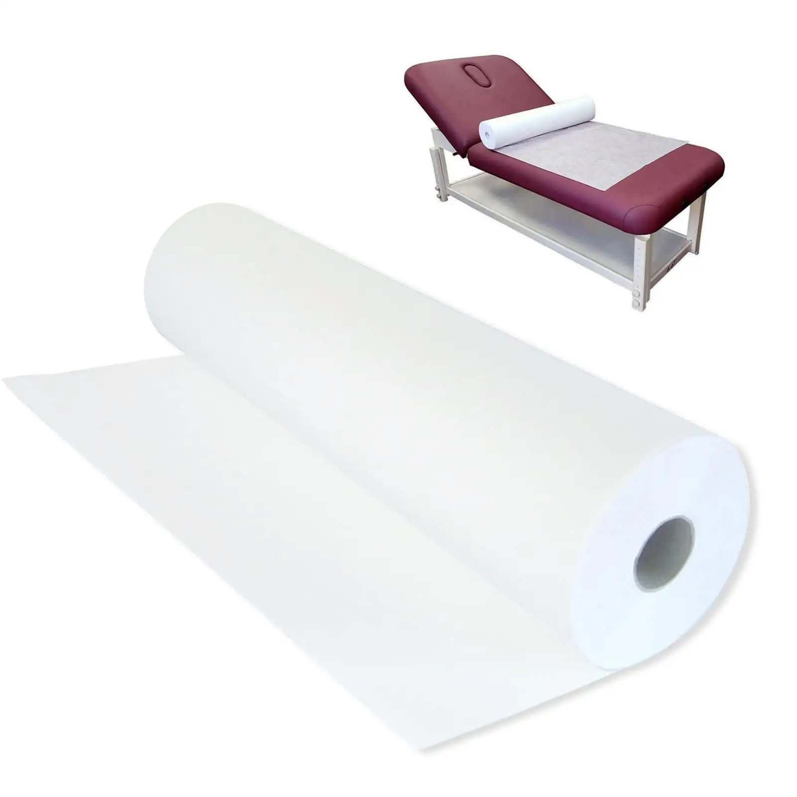 Rollo de sábanas impermeables para hospital médico caliente, rollo de sábanas de papel de examen desechable no tejido