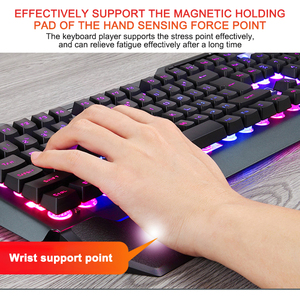Teclado con cable con retroiluminación RGB Anti-ghosting Teclado mecánico para juegos para PC Teclado de jugador impermeable de escritorio - Product Image 5