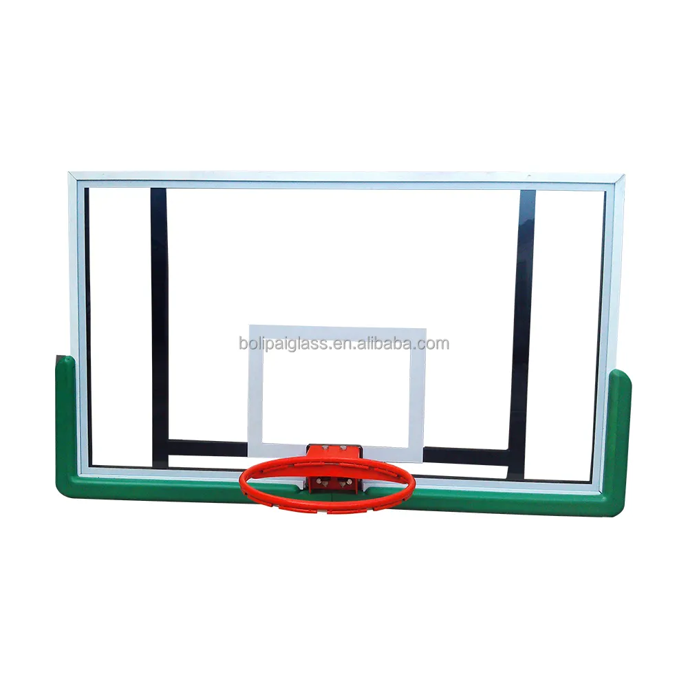 Tablero de baloncesto personalizado de por vida, vidrio templado de 12mm de grosor, transparente, 42X72 pulgadas