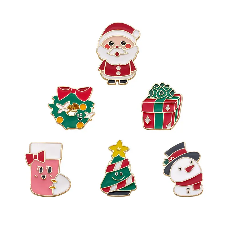 Hiçbir Minimum toptan Metal pimler tedarikçisi yumuşak yaka rozet üreticisi özel emaye pimleri Merry Christmas Pin/