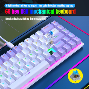 Teclado mecánico de colores mezclados RGB a juego K68, teclado de ordenador personalizado USB para juegos de oficina y negocios - Product Image 5