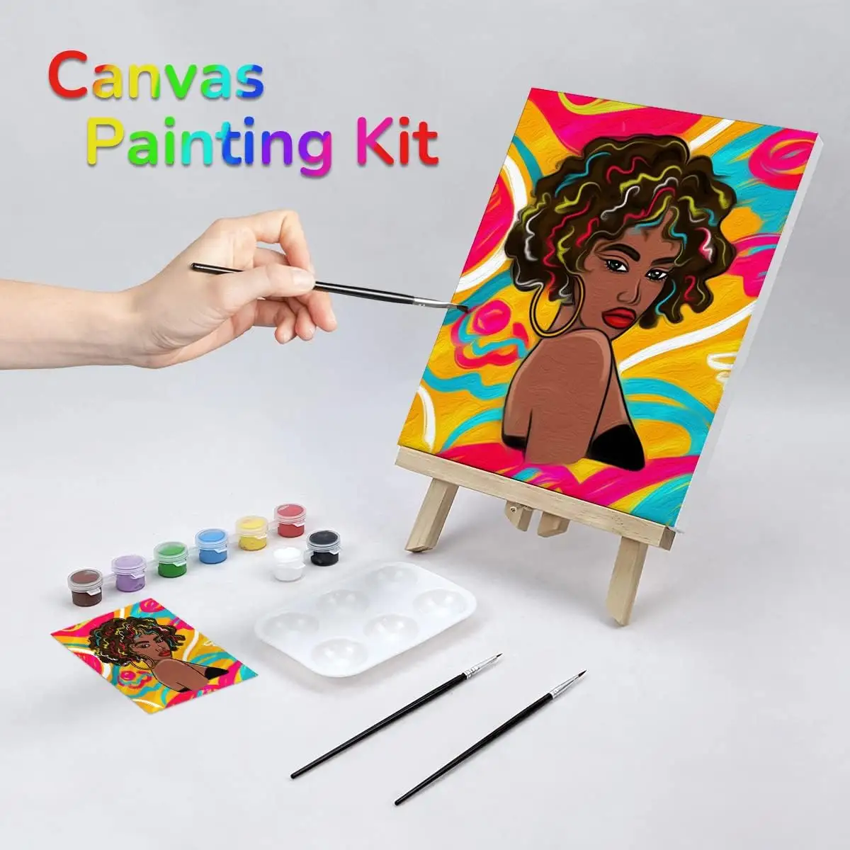 Commercio all'ingrosso fai da te mini set di colori acrilici set di pittura su tela kit di pittura per bambini