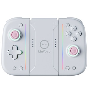 LinYuvo Switch Joy Cons pulsanti meccanici con coperchio posteriore in gomma luci colorate Macro funzione BT Controller di gioco - Product Image 1
