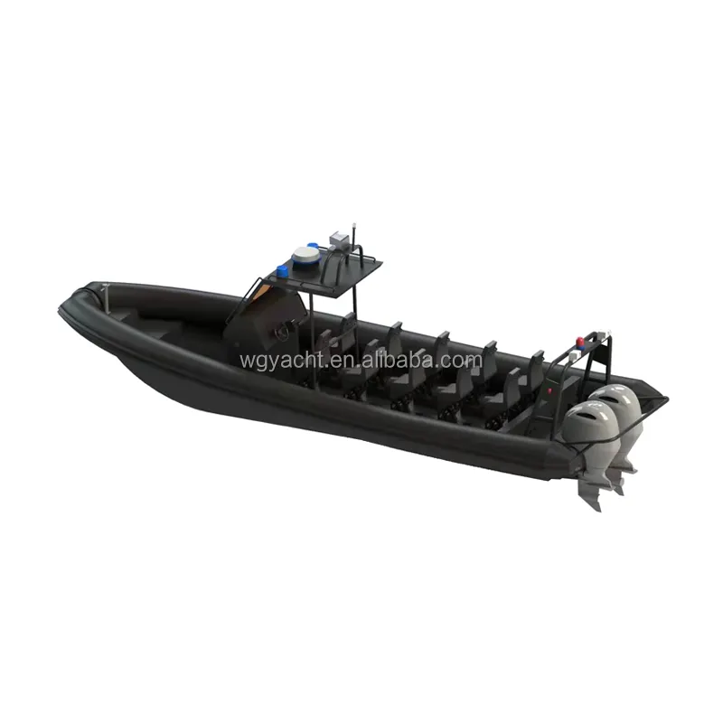 שחור מהירות גבוהה 28ft RIB 860 אורקה היפלון אלומיניום עמוק V גוף RIB סירות סיור מתנפחות למכירה
