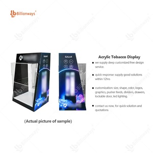Tùy chỉnh 2 lớp thuốc lá hiển thị trường hợp Acrylic hơi hiển thị đứng cho cửa hàng thuốc lá - Product Image 5