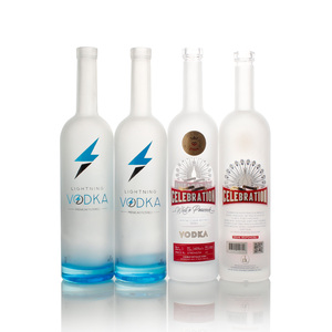 Tùy chỉnh chất lượng cao sương giá 500ml/700ml/750ml/1000ml/1L cát nổ mìn Gin Vodka Thêm Flint chai thủy tinh với nút chai có nắp đậy - Product Image 4