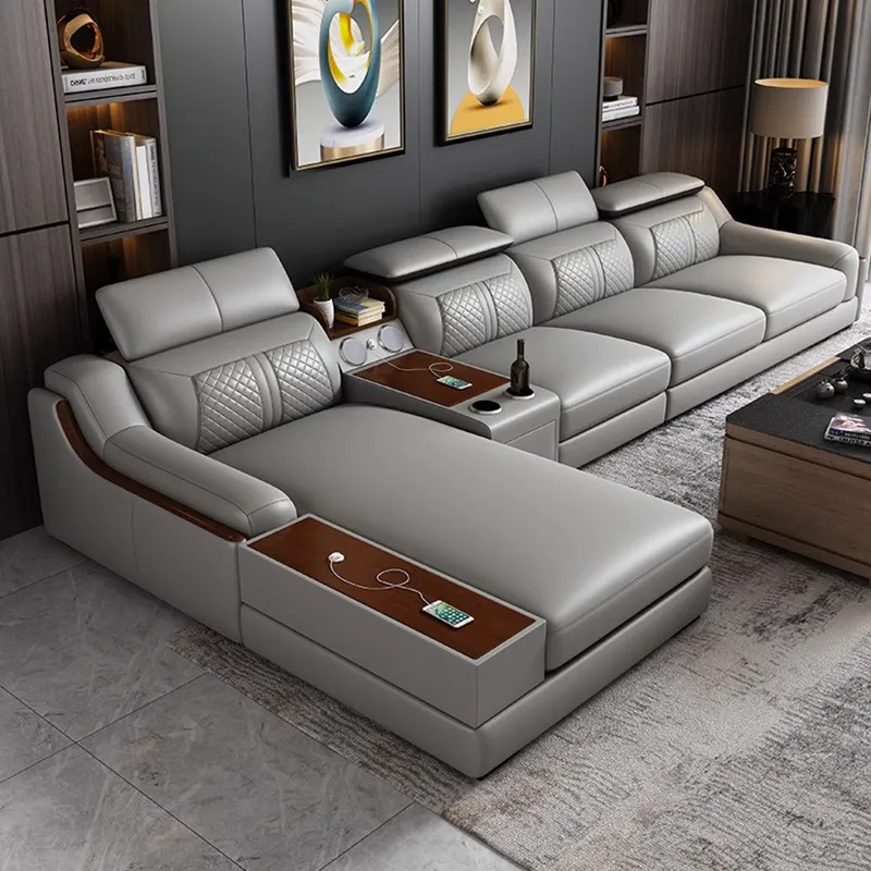 Commercio all'ingrosso della fabbrica l'ultimo Design divano di lusso Set 2 + 3 divani in pelle soggiorno Hotel appartamento divano Set mobili soggiorno