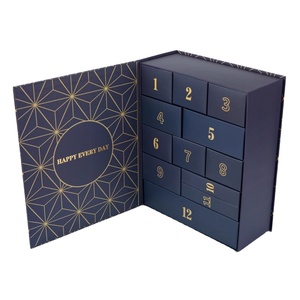 Nóng! Tùy Chỉnh Có Thể Tái Chế <span class=keywords><strong>Advent</strong></span> Lịch Rỗng Make up Tông Giấy Mỹ Phẩm Bao Bì <span class=keywords><strong>Advent</strong></span> Lịch Hộp Quà Tặng Cho Giáng Sinh - Product Image 1