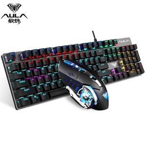 AULA T400 RGB Gaming <strong>Keyboard</strong> Set Mixed Light Blue Axis Mechanical with Mouse <strong>Combo</strong> for USB Laptop/<strong>Desktop</strong> <strong>Computers</strong> - Product Image 2