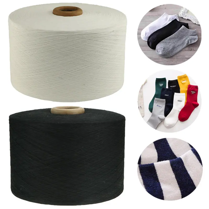 Fil recyclé en gros pour chaussettes fil coton polyester fil pour la production de chaussettes