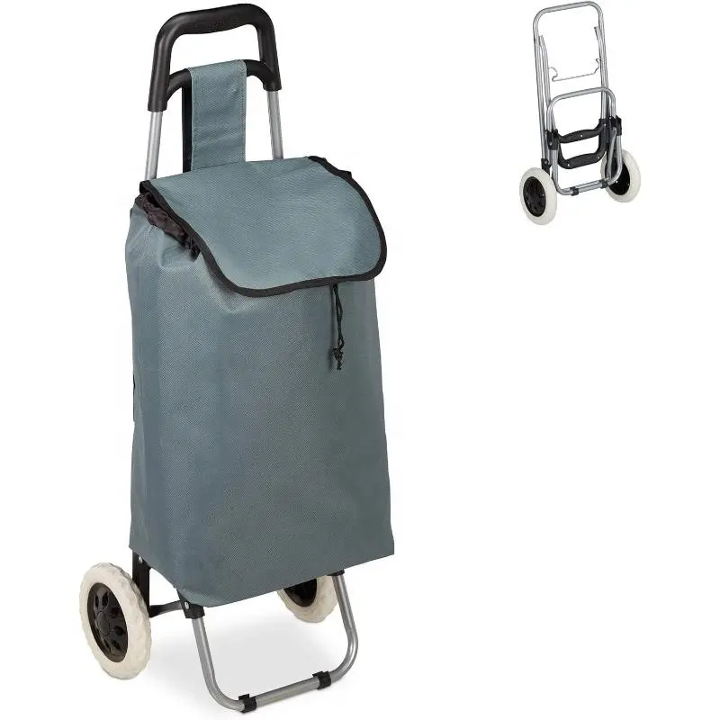 Approvisionnement direct d'usine sacs à roulettes personnalisés chariots à provisions portables légers sac de chariot en polyester 600D