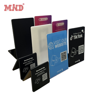 ขาตั้ง nfc 13.56mhz nfc ตารางขาตั้งจอแสดงผลอะคริลิค Touchless พร้อมรหัส QR สําหรับขาตั้งการ์ดรีวิว กันน้ําด้วยวัสดุพีวีซี - Product Image 5