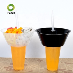 700 <strong>ML</strong> 500 <strong>ML</strong> 360 <strong>ML</strong> Cheap Price PP Plastic Disposable <strong>2</strong> in 1 Drink and Snack <strong>Cup</strong> with Bowl - Product Image 1