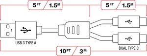 10ft 3M USB C hızlı şarj kablosu için Playstation 5 için Xbox serisi X bir anahtarı denetleyicisi için Gamepad tipi C şarj kablosu yapılan - Product Image 4