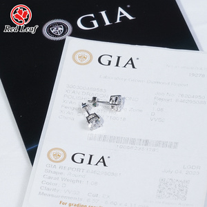 IGI GIA hpht cvd实验室生长钻石经典4叉耳环14K/18k出售黄金珠宝实验室生长钻石耳钉男女