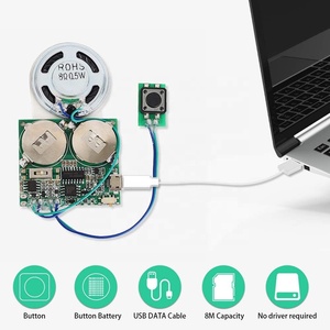 Записываемый звуковой модуль, программируемый звуковой чип Icstation 8M USB с динамиком, Кнопочная активированная звуковая плата для зарядки - Product Image 3