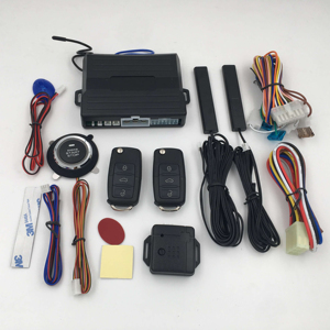One-Way Remote Starter with <strong>Push</strong> <strong>Button</strong> <strong>Start</strong>/Stop Engine &amp; Keyless Entry PKE Car Alarm - Product Image 1