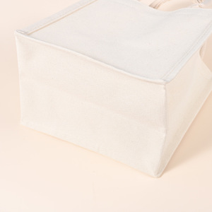 Bán buôn tùy chỉnh in túi và dây kéo bông lớn mua sắm vải trắng Túi tote - Product Image 3