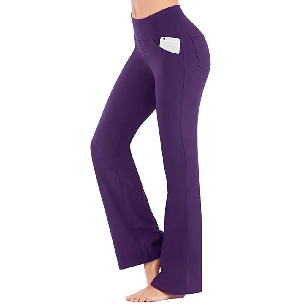 Pantalons de Yoga ample à poches intérieure pour femmes, leggings évasés, contrôle du ventre, de course à pied, pour l'hiver