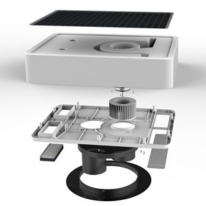 Innovative <strong>Design</strong> 70W 6'' Centrifugal Type White Solar Powered Ventilation Roof Vent <strong>Fan</strong> Extractor for Container