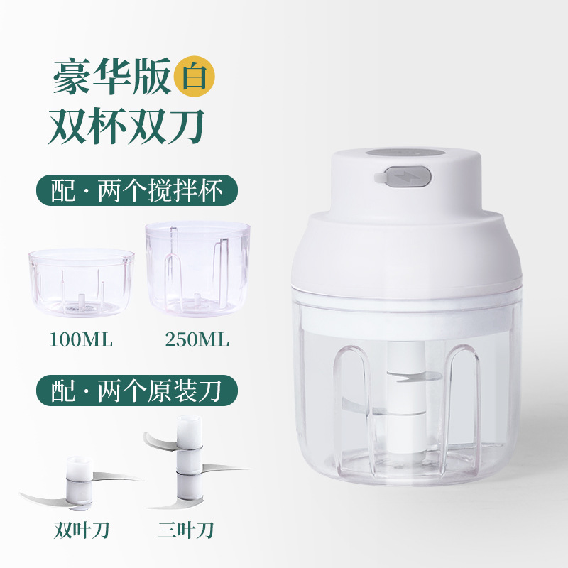 Powerful dual-cup dual-blade design - white