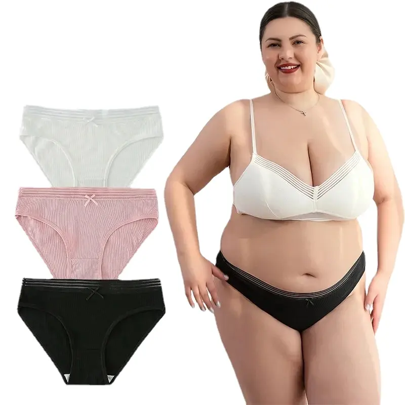 Calcinha Sexy das mulheres Plus Size Lingerie Feminina Listra Íntimo Transparente Cuecas Cintura Baixa Roupa Interior Algodão Suave Pantie