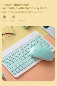 Accesorios de ordenador, teclado y ratón, juego completo de ordenador, 78 teclas, Mini teclado y ratón inalámbricos ultrafinos combinados - Product Image 3
