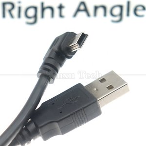 90度l形左角USB 2.0 A公到迷你B 5针USB数据充电线，用于MP3相机1m 2m 3m 5m - Product Image 5