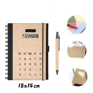 Eco Material Spiral Cahier Notebook mit elektronischem Taschen rechner Stift 8-stelliger Solar Power Desktop-Rechner - Product Image 4