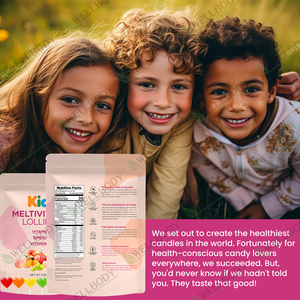 Wellbody nhãn hiệu riêng trái cây tự nhiên flavour đường miễn phí số lượng lớn vitamin tổng hợp <span class=keywords><strong>Lollipop</strong></span> Kẹo vitamin tổng hợp <span class=keywords><strong>Lollipop</strong></span> cho trẻ em - Product Image 5
