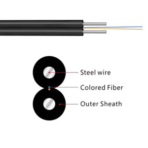 FTTH สายเคเบิลใยแก้วนำแสงกลางแจ้ง G657A1 G652D G657A2 1แกนโหมดเดียว LSZH แจ็คเก็ตเหล็กความแข็งแรง FRP - Product Image 1