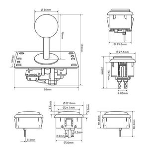 Odseven 2-Player <strong>Arcade</strong> Buttons and Joystick DIY <strong>Raspberry</strong> <strong>Pi</strong> Game Kit - Product Image 6