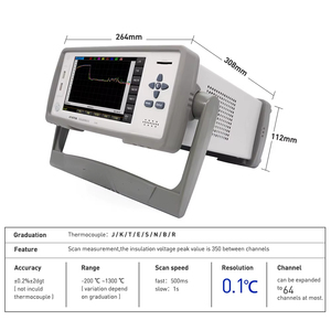 AT4708 Medidor de temperatura multicanal Registrador DE DATOS Termómetro industrial - Product Image 3