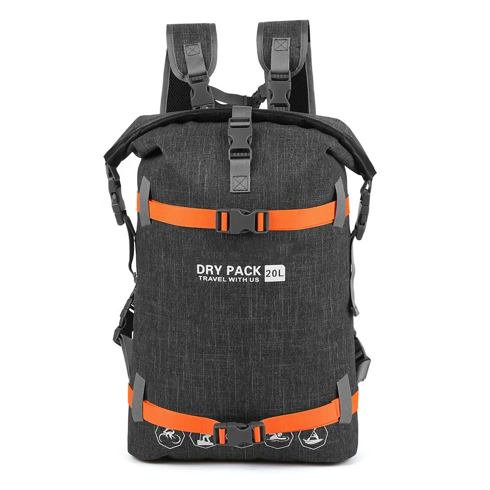 Özel profesyonel rulo üst su geçirmez kuru çanta sırt çantası 20L Rafting için Trekking