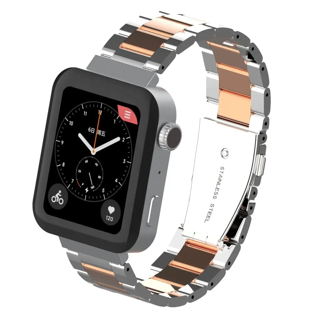 ODM Holdmi serie 4404 intermedio color oro rosa de acero inoxidable reloj inteligente banda para mi reloj