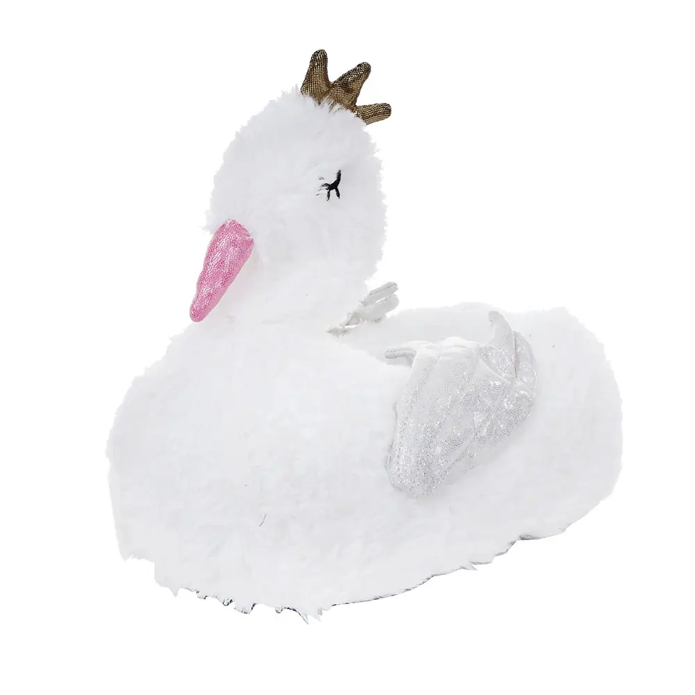 White swan shape stuffed warm shoes plush indoor shoes