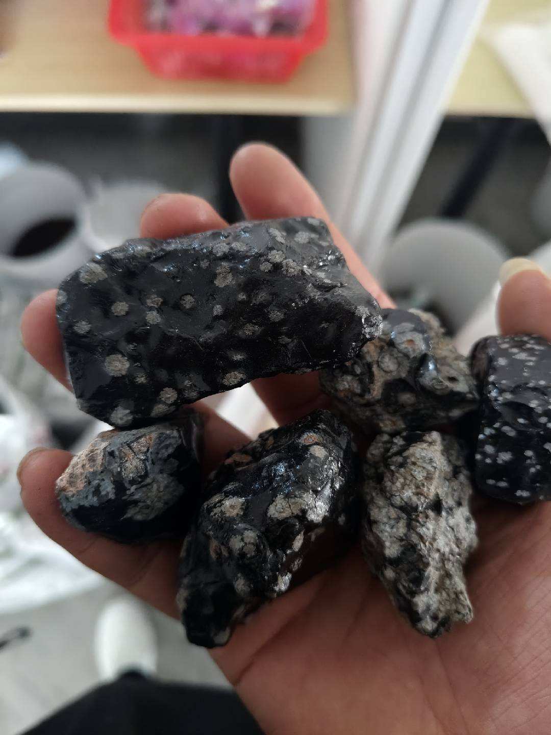 Piedra en Bruto de Obsidiana Copo de Nieve