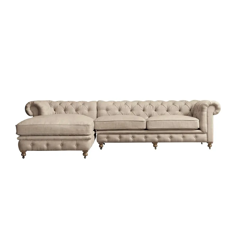 Amerikanische Art Diamant getuftet Stoff Sofa Wohnzimmer Möbel moderne Schnitt Chesterfield Sofa Design zum Verkauf