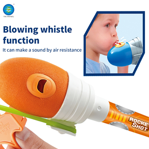 Mới lạ giá rẻ vui bọt Nhựa chụp mềm Súng cao su không gian tên lửa khởi động thiết lập đồ chơi với tiếng còi và âm thanh cho trẻ em - Product Image 4