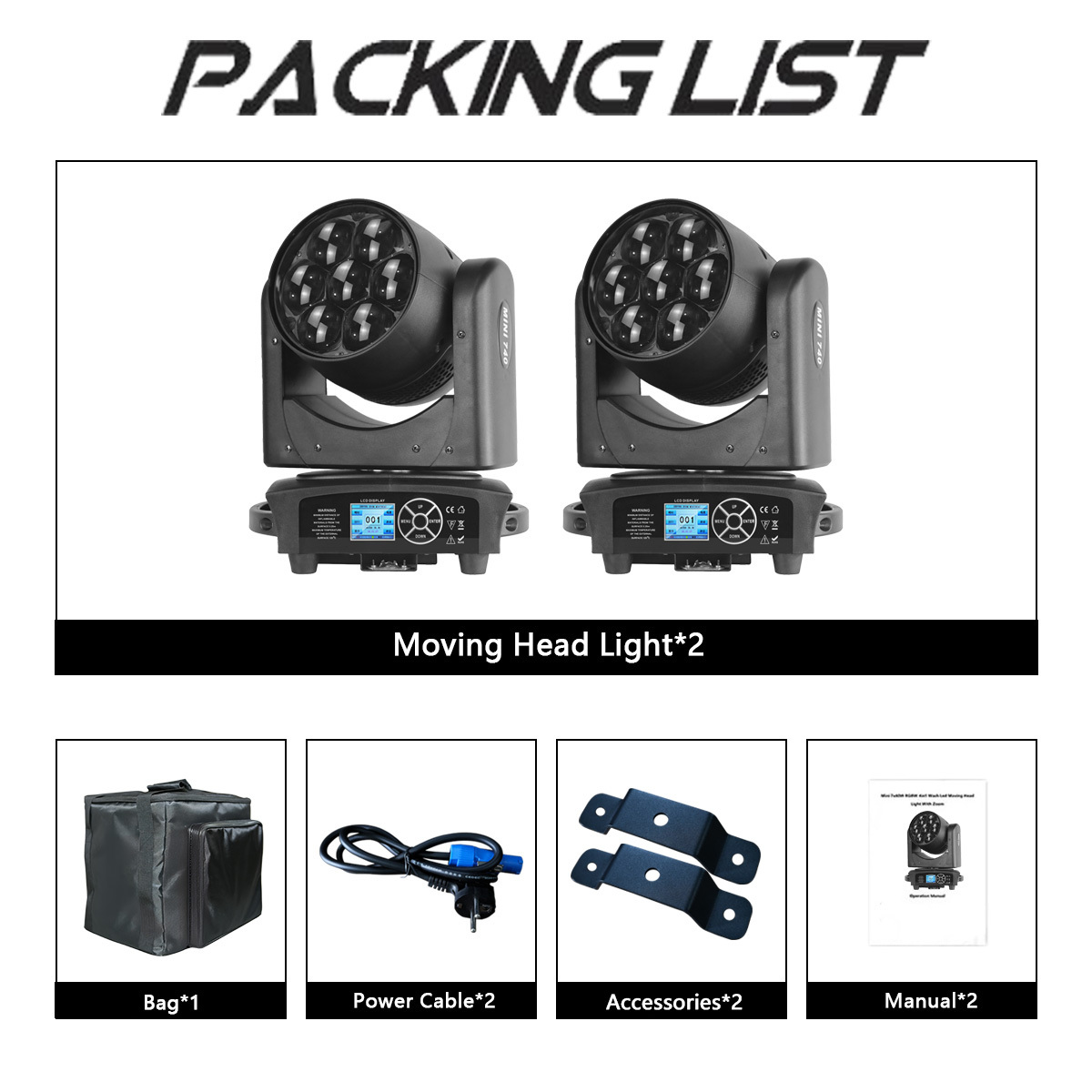 2PCS-7*40W-Hand Bag