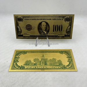 Souvenir <strong>Gift</strong> Colorful Print US Bill Dollar Gold Plated Money Banknote for Collection Currency - Product Image 1