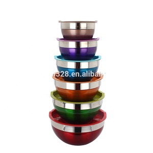 Thép Không Gỉ Trộn Bowl <span class=keywords><strong>Set</strong></span>/Thép Không Gỉ Salad <span class=keywords><strong>Bowls</strong></span> <span class=keywords><strong>Set</strong></span> Với Nắp Đậy/Phục Vụ Bowl - Product Image 1