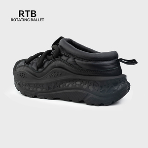 מגפי שלג חמים עם סוליות צמר שחורות גומי צמר שחור, קווי צמר נגד החלקה הם אופנתיים ופרועים - Product Image 2