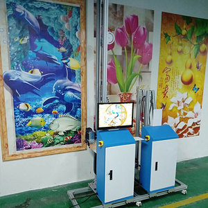מכונת הדפסת ציור קיר חדשה קלת משקל UV דיו 3D <span class=keywords><strong>5D</strong></span> עיצוב חדר משרד אנכי קיר מדפסת הזרקת דיו מדפסת קיר תלת מימדית