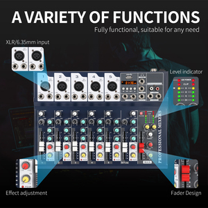 XTUGA F7 profesyonel 7-Channel ses mikseri USB MP3 çalar ile 3 marka EQ karıştırma konsolu 16 DSP DJ ses konsolu mikser - Product Image 6