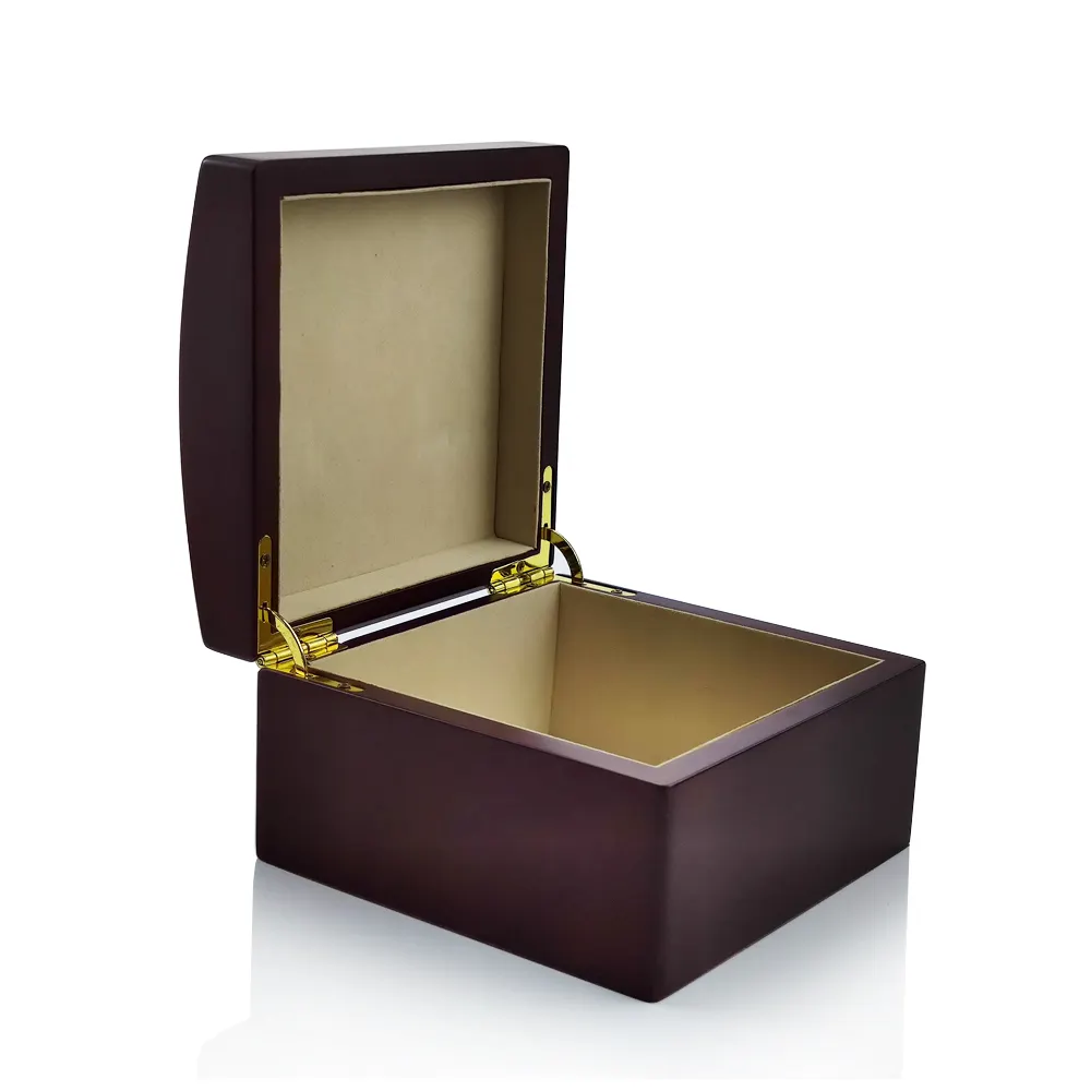 Atacado quadrado de luxo fantasia anel jóias embalagem de madeira artesanato presente caixa de madeira com logotipo personalizado