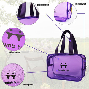 Foldable PVC Cosmetic Bag Custom Printing Logo Makeup Bag <strong>Pouch</strong> Gym &amp; Travel Essentials Carrier - Product Image 2